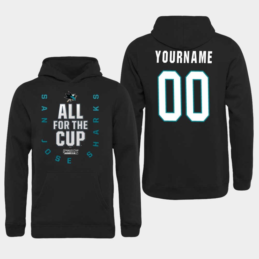 Men NHL Adidas San Jose Sharks Customized black hoodie